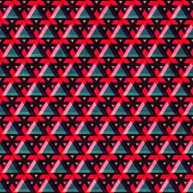 kırmızı renk üçgen seamless modeli grunge etkisi ile