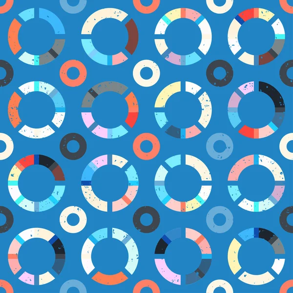 Cercle bleu motif sans couture — Image vectorielle
