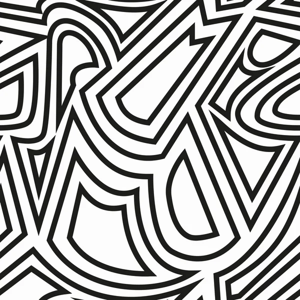 Motif géométrique tribal monochrome sans couture — Image vectorielle