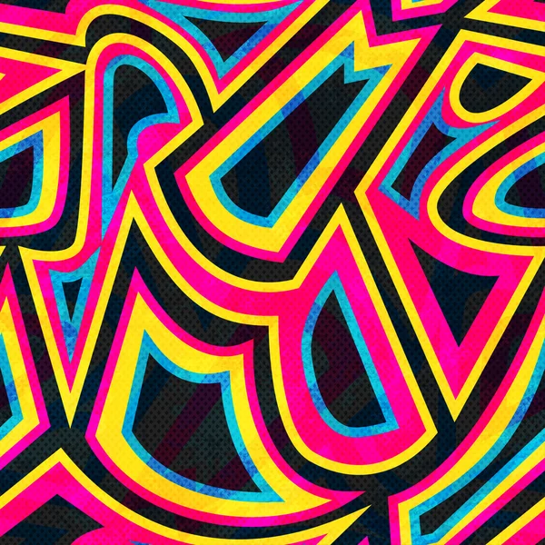 Graffiti geometrische naadloze patroon — Stockvector