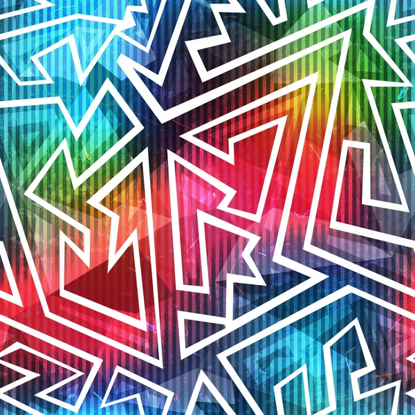 虹の幾何学的なシームレス パターン — ストックベクタ