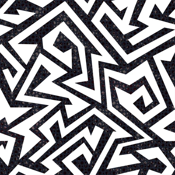 Labyrinthe blanc motif sans couture avec effet grunge — Image vectorielle