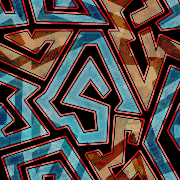 Grunge geometric. Seamless pattern. — Stock Vector