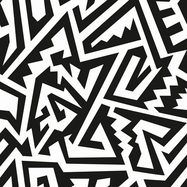 Monochrome tribal. Seamless pattern. — Stock Vector