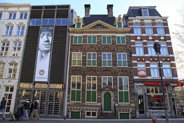 Rembrandtova domu v Amsterdamu, Nizozemsko. — Stock fotografie
