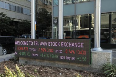 Görüntü hisse senedi piyasasının, Tel Aviv, İsrail.  