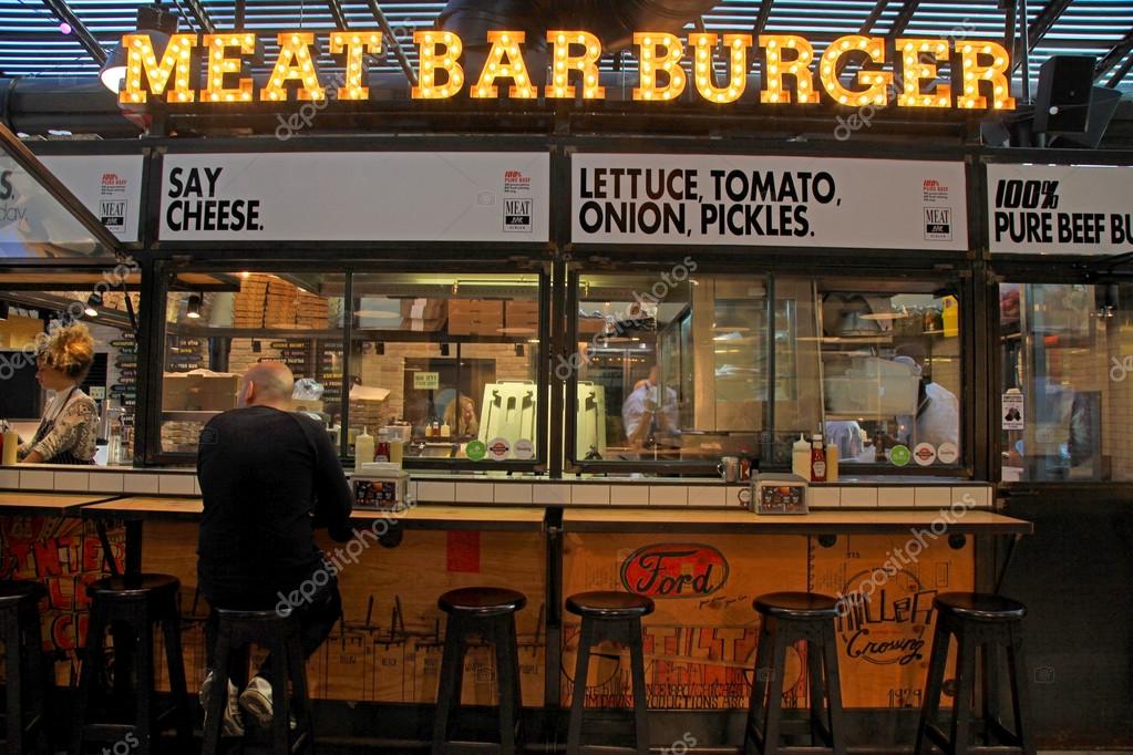 Meat Bar Burger in the new Sarona food market, Tel Aviv Stock