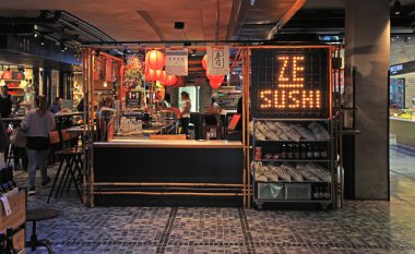 Modern Çin restoranı Sarona gıda pazarında, Tel Aviv