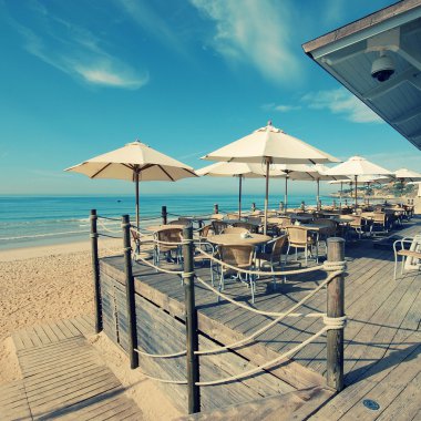 yaz açık hava teras cafe (algarve, Portekiz)