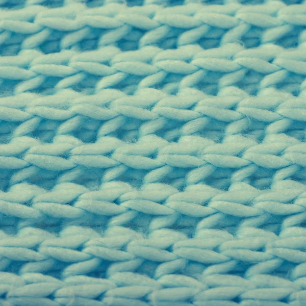 Kék gyapjú kötött textúra — Stock Fotó