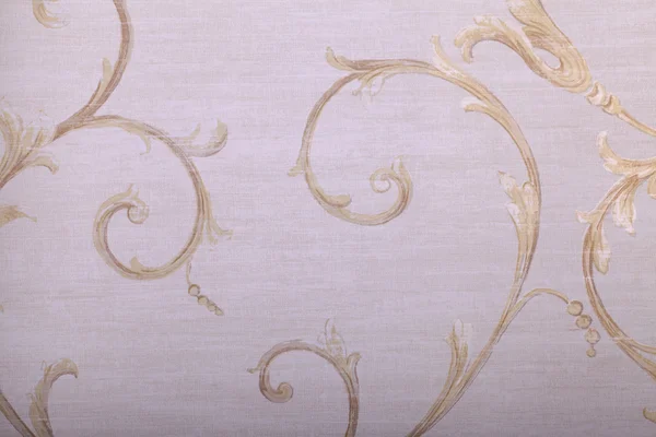 Vintage beige wallpaper with victorian vignette pattern — Stock Photo, Image