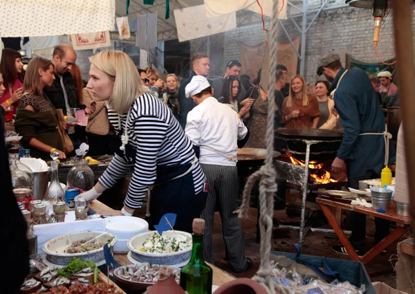Street Food Festival in Kyiv, Ukraine. — Stock Photo, Image