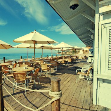 açık hava teras kafe kum plaj