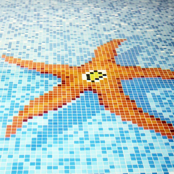 Piscine carrelage étoile de mer design . — Photo