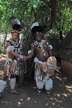 Zulu men, South Africa  clipart