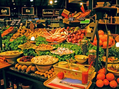 Açık büfe taze sebze salata barı