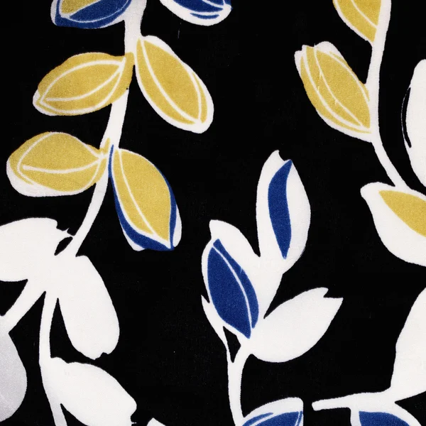 Textura de la tela con patrón de hojas como fondo — Foto de Stock