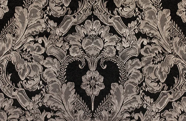 Tecido vintage marrom com padrão de damasco como fundo — Fotografia de Stock