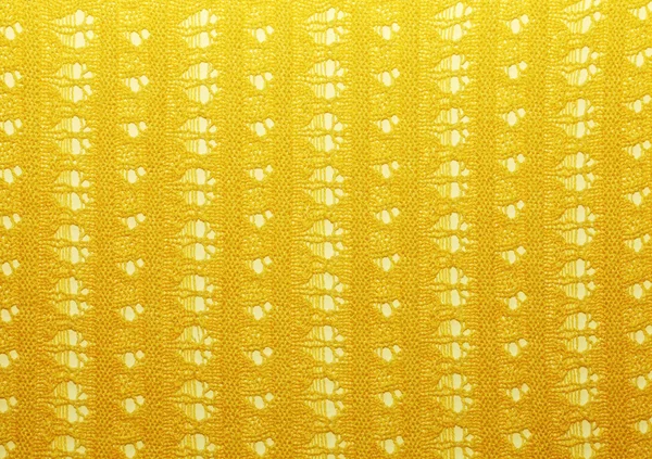 Yellow crochet fabric for background — Stock Photo, Image