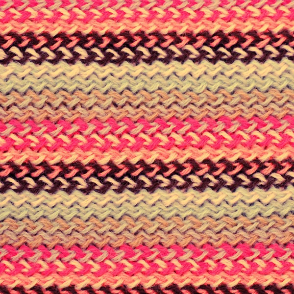 Multicolored knitting horizontal striped background — Stock Photo, Image