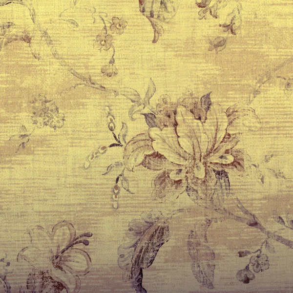 Vintage beige wallpaper with shabby chic floral pattern — Stock Photo, Image