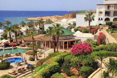 Tropikal lüks resort hotel, Sharm el Sheikh, Mısır.