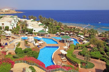 Tropikal lüks resort hotel, Sharm el Sheikh, Mısır.