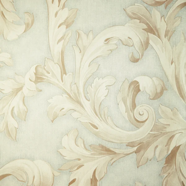 Vintage grey victorian wallpaper with beige baroque vignette — Stock Photo, Image