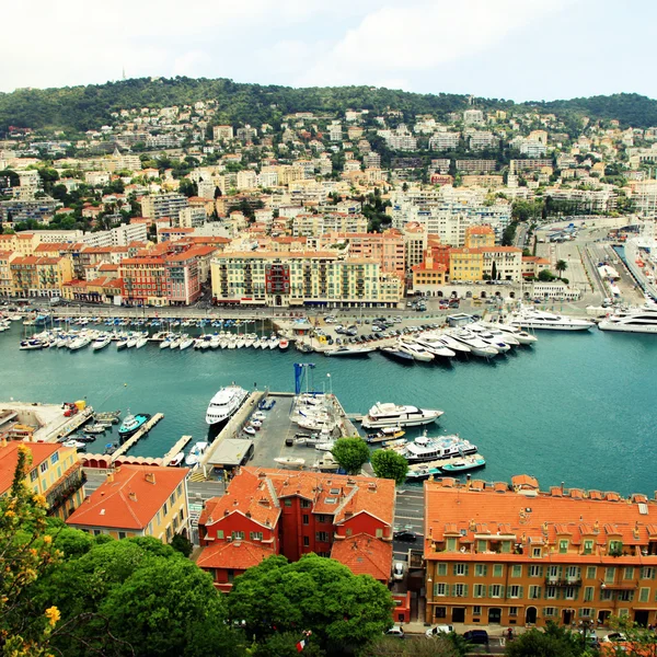 Cityscape de Nice (França), vista do porto de cima — Fotografia de Stock