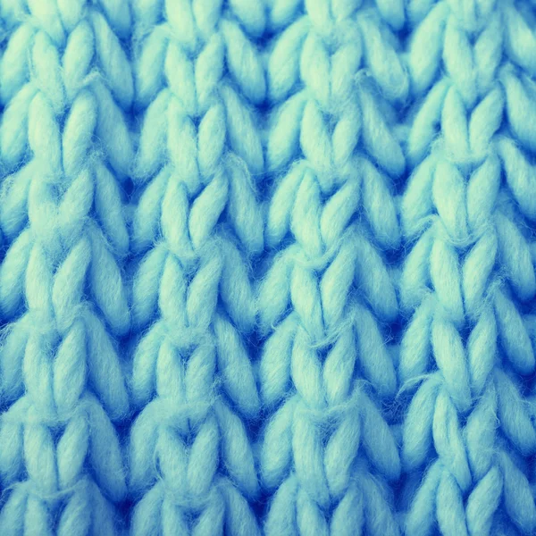 Blue wool knitted background — Stock Photo, Image