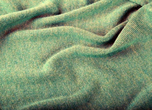 Green crumpled luxury cashmere background — Stock Photo, Image