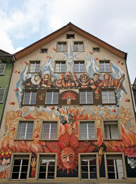 Pintura mural de fadas, Lucerna, Suíça — Fotografia de Stock