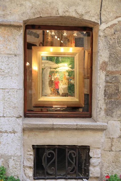 Finestra in galleria d'arte a Saint Paul de Vence — Foto Stock