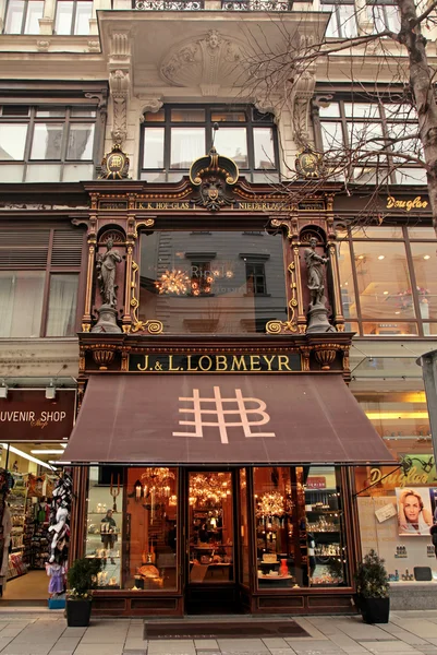 Fachada ornamentada da loja Lobmeyr em Viena, Áustria . — Fotografia de Stock