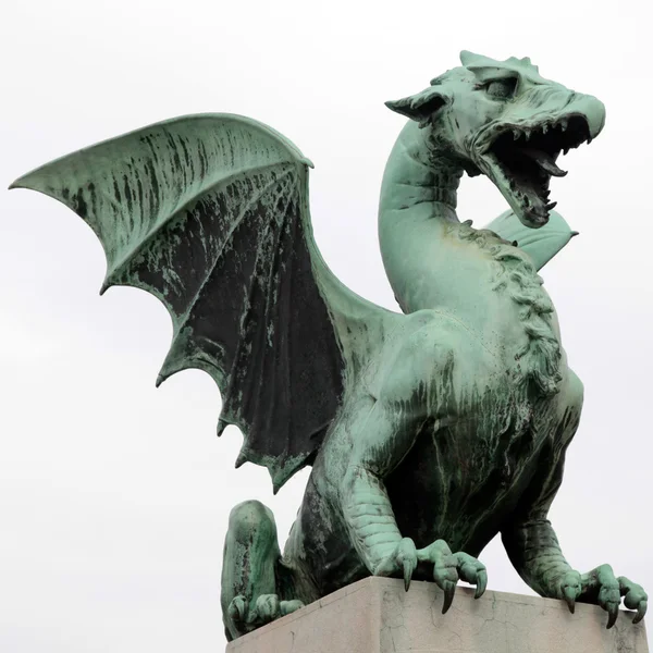 Dragon statue in Ljubljana, Slovenia — Stock Photo, Image