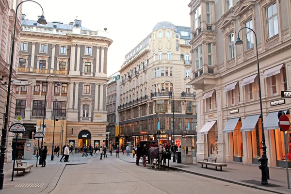 Shopping street Graben in Vienna, Áustria . — Fotografia de Stock