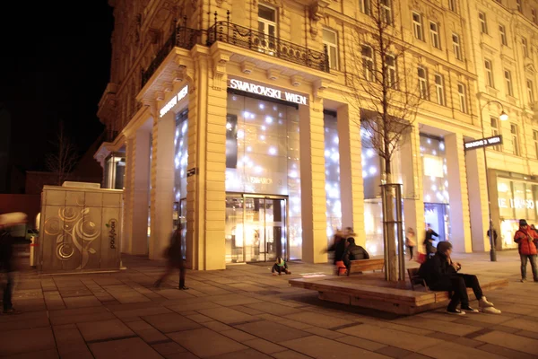 Principal calle comercial Graben por la noche, Viena, Austria . —  Fotos de Stock