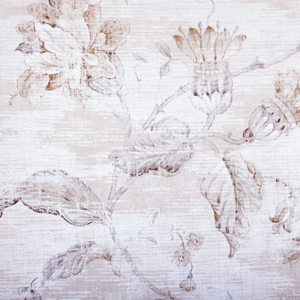 Papier peint shabby beige avec motif floral — Photo