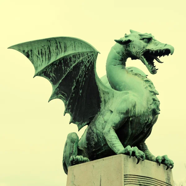 Dragon statue in Ljubljana, Slovenia — Stock Photo, Image