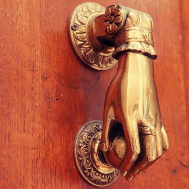 Antique brass knocker clipart