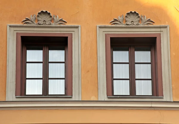 Typical old windows in medieval Innsbruck, Austria. — Stock Photo, Image