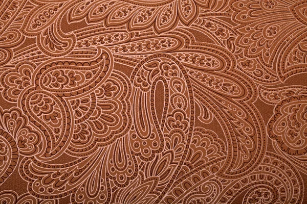 Винтажные коричневые обои с рисунком из пейсли — стоковое фото