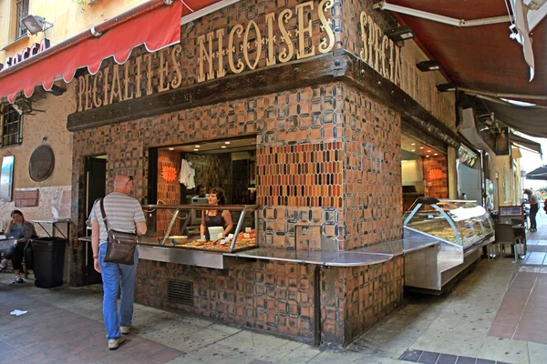 Comida callejera café al aire libre en el casco antiguo, Niza , —  Fotos de Stock