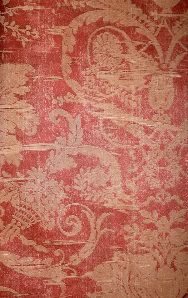 Vintage wallpaper with shabby fabric victorian pattern — Stock Photo, Image