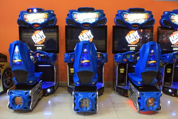 Gaming slot machines in entertainment center, Kiev, Ukraine — Stock fotografie