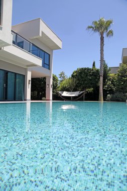 Swimming pool at the modern luxury villa, Turkey