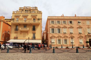 Tourists on Palace square in Monaco-Ville, Monaco.