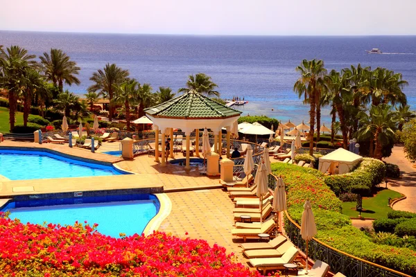 Tropické luxusní resort hotel, Sharm el Sheikh, Egypt. — Stock fotografie