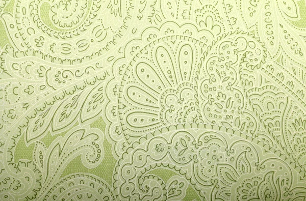 페이 즐 리 패턴으로 빈티지 회색과 녹색 벽지 — 스톡 사진