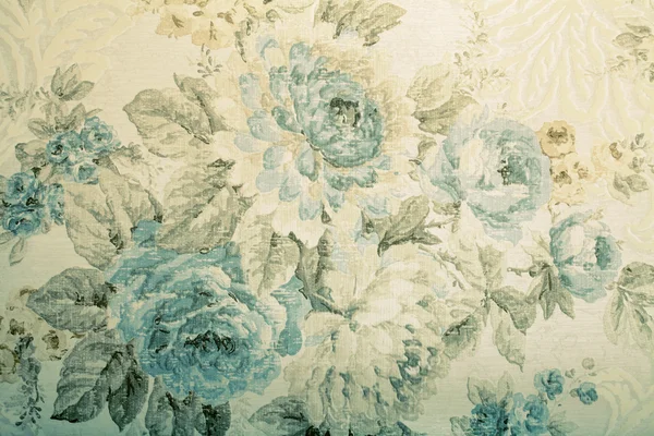 Papier peint vintage avec motif victorien floral bleu — Photo